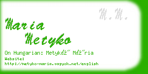 maria metyko business card